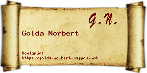 Golda Norbert névjegykártya